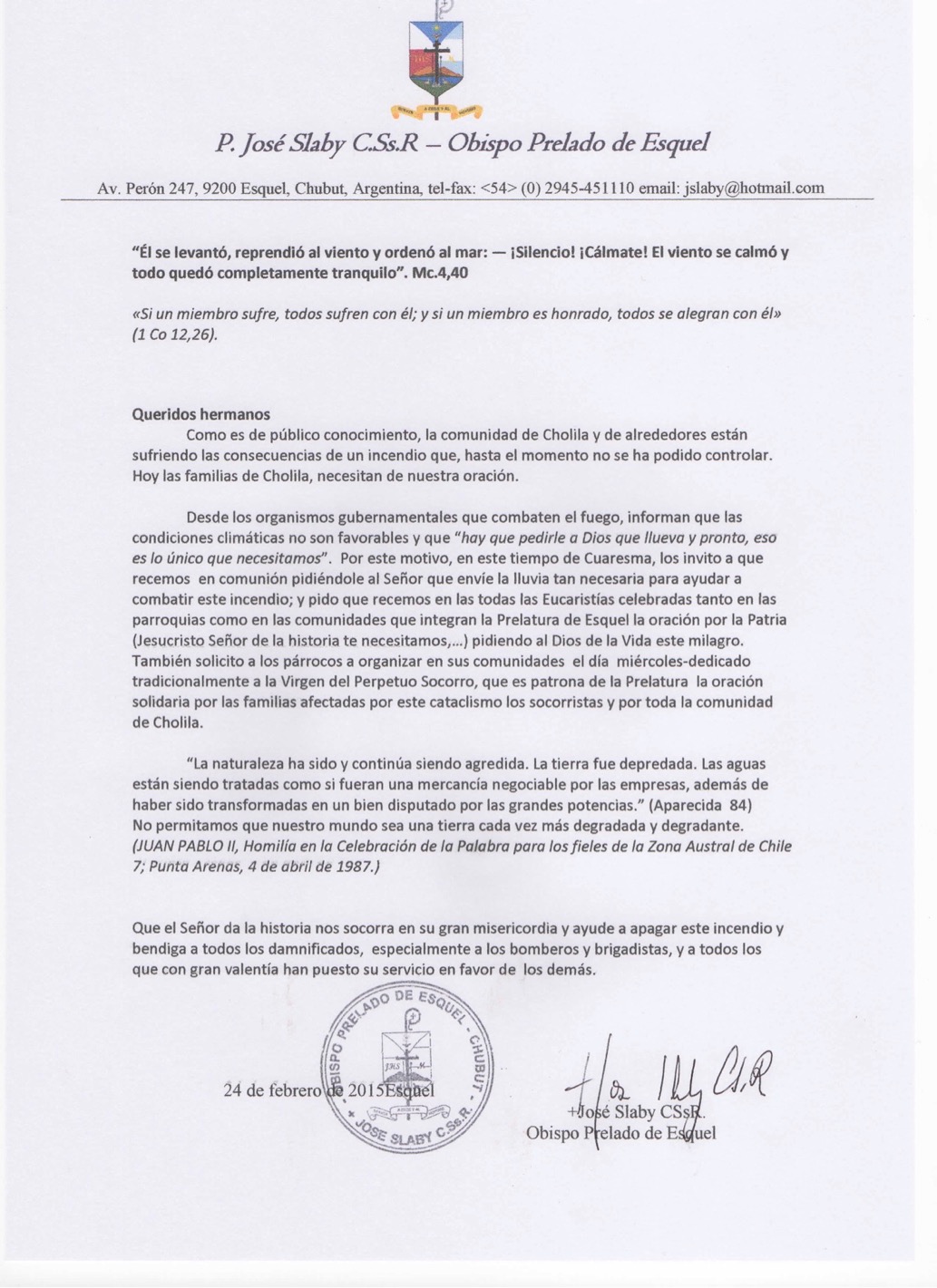 Incendio Cholila